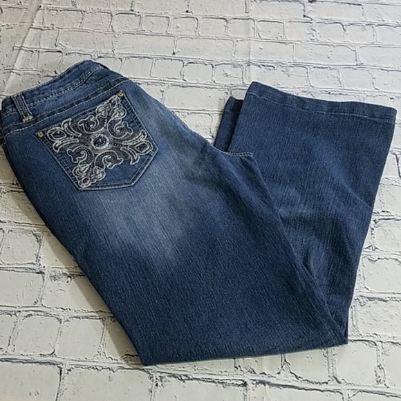 Nine West Boot Cut Embellished Jeans Size10 - Picture 6 of 16